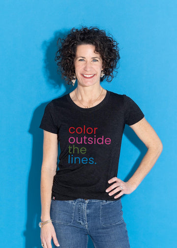 'Color Outside The Lines' Unisex Tee - Charcoal Black