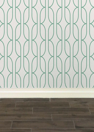 K&L Signature Wallpaper - White & Green | Practical Home