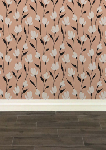 Modflower Wallpaper - Peach | Practical Home